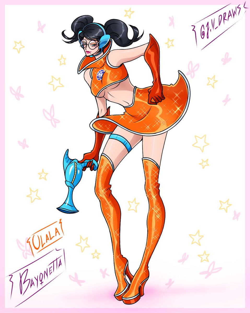 JV_Draws's tweet photo. Sega's special bullets for Bayonetta and Jeanne = Ulala & Pine costumes ⭐✨ (Bayo4 fanmade)
#Bayonetta @SEGA #spacechannel https://t.co/uHJLKZJQ36