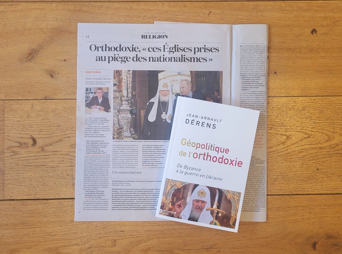 Mona Logerot (@monalogerot) on Twitter photo 🗞 À lire dans <a href="/LaCroix/">La Croix</a> aujourd'hui, une interview de <a href="/Jaderens/">Jean-Arnault Dérens</a> à propos de son livre "Géopolitique de l'orthodoxie" <a href="/Ed_Tallandier/">Éditions Tallandier</a>, "un essai éclairant", "accessible", "qui décrypte la diversité d'un monde orthodoxe traversé de tensions géopolitiques complexes".
<a href="/RicheNath/">Nathalie Riché</a> 🗞 À lire dans <a href="/LaCroix/">La Croix</a> aujourd'hui, une interview de <a href="/Jaderens/">Jean-Arnault Dérens</a> à propos de son livre "Géopolitique de l'orthodoxie" <a href="/Ed_Tallandier/">Éditions Tallandier</a>, "un essai éclairant", "accessible", "qui décrypte la diversité d'un monde orthodoxe traversé de tensions géopolitiques complexes".
<a href="/RicheNath/">Nathalie Riché</a>