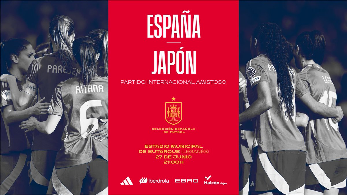 🎟️ ¡ESTE 𝗩𝗜𝗘𝗥𝗡𝗘𝗦, 𝗘𝗡𝗧𝗥𝗔𝗗𝗔𝗦 A LA VENTA!

🏟️ A las 12:00 estarán disponibles las localidades para el España - Japón del 27 de junio en Butarque. 

🙌 Un partidazo para despedir a la Selección antes de viajar a la Euro.

🔗 rfef.es/es/noticias/es…

#JugarLucharYGanar