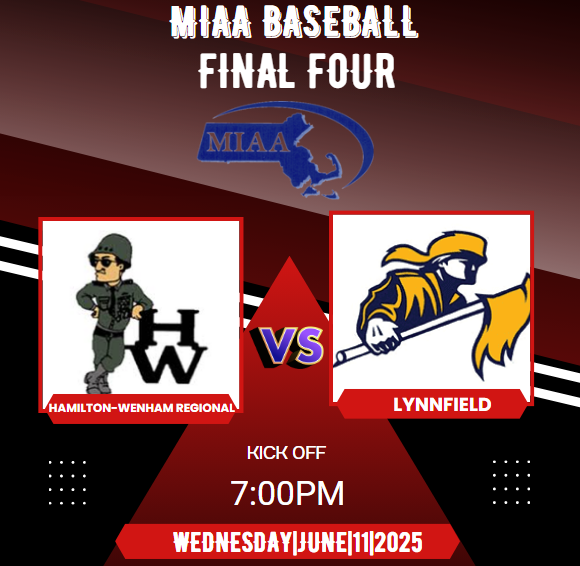 miaa_sport033's tweet photo. MIAA Baseball Final 4
Hamilton-Wenham Regional vs. Lynnfield
📺 Livestream: https://t.co/lnh12ulPtB
📅 Today June.11
⏰ 7p.
@hwathleticdept @RichSlate @Coach_Marsh1 @CormacHeney @HWBase @Lynnfield_AD @HOCKEYLHS @smoothboss44 @MrLamusta https://t.co/KiDohoe8QI