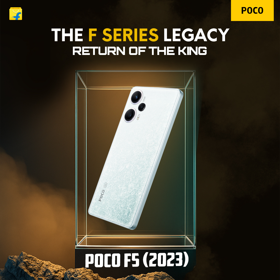 IndiaPOCO's tweet photo. A million-plus AnTuTu score in the mid-premium segment? The throne was waiting and #POCOF5 rightfully claimed it. 
We raised the bar and redefined premium power with #TheReturnOfTheKing.

Drop a 👑 if you're ready for what's next😈 

#StayTuned #Flipkart https://t.co/fcNC0iWPMi