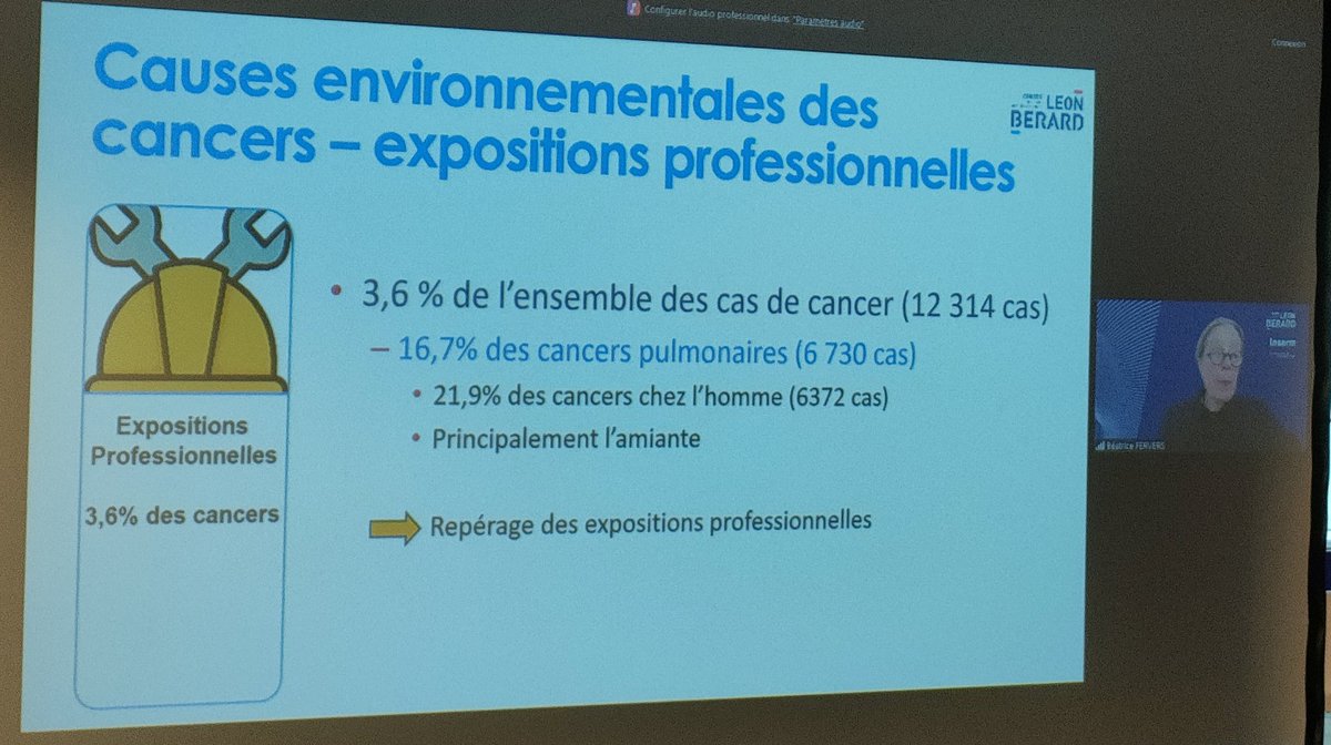 Beatrice Fervers, Cheffe du Département Prévention du CRCL de Lyon <a href="/CLCCLeonBerard/">Centre Leon Berard</a> nous parle en visio des risques  de cancers et pollution environnemental
