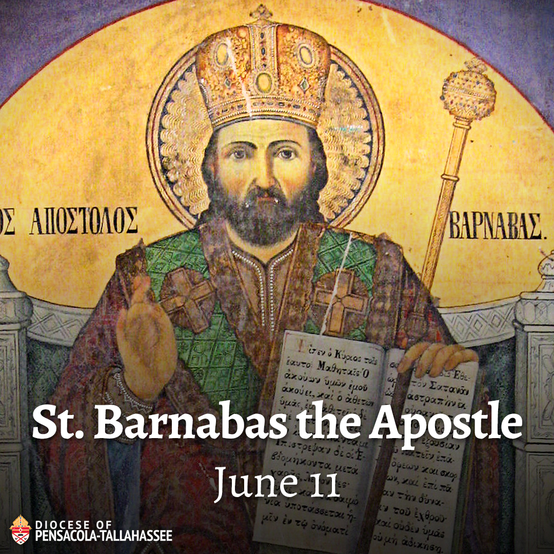 Today we celebrate the memory of St. Barnabas the Apostle, a missionary among Christ's earliest followers. He was responsible for welcoming St. Paul into the Church.

St. Barnabas, please pray for us! #PTDiocese #PrayForUs