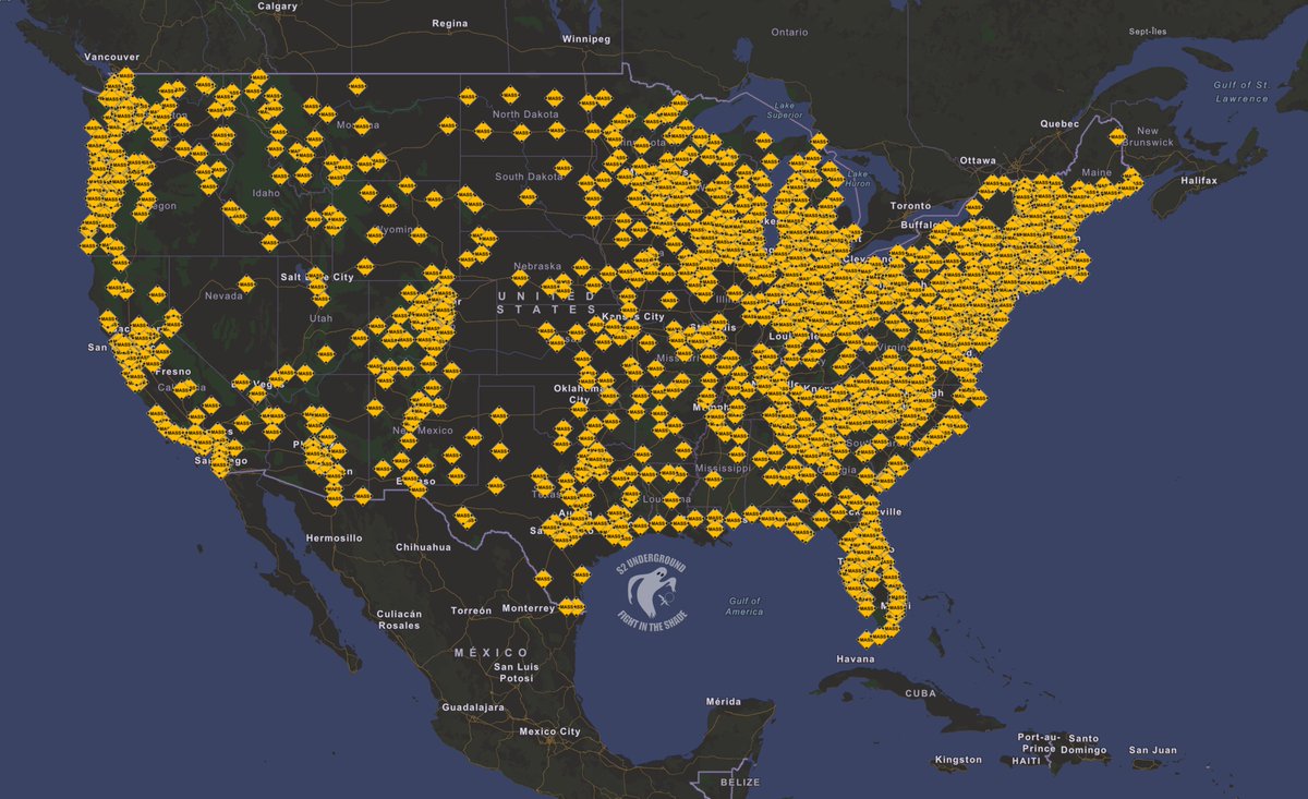 In preparation for the weekend, I have added all of the planned protests I could find to my maps.

All of the yellow diamonds depict planned Mass Demonstration sites, most of which are organized as part of the "No Kings" protest movement funded by the billionaire Walmart heiress,