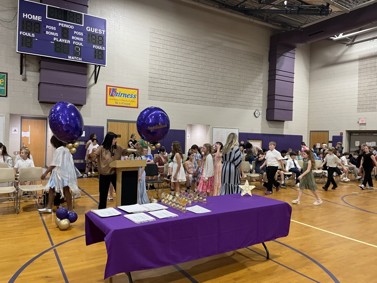 Congratulations to our Grade 5 students! We celebrated their end of elementary school today and wished them well as they move forward to middle school! 💜💛