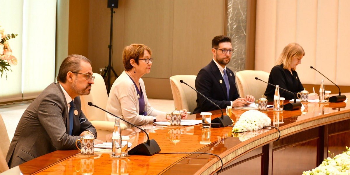 The EBRD (@ebrd) on Twitter photo Our <a href="/OdileRenaud/">Odile Renaud-Basso</a> met with President of Uzbekistan Shavkat Mirziyoyev <a href="/president_uz/">Shavkat Mirziyoyev's Press-service</a>
They expressed mutual intention to strengthen strategic cooperation in a wide range of areas from the private sector support to renewable energy and sustainable infrastructure. Our <a href="/OdileRenaud/">Odile Renaud-Basso</a> met with President of Uzbekistan Shavkat Mirziyoyev <a href="/president_uz/">Shavkat Mirziyoyev's Press-service</a>
They expressed mutual intention to strengthen strategic cooperation in a wide range of areas from the private sector support to renewable energy and sustainable infrastructure.