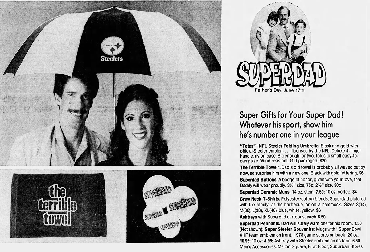 Gordon Dedman (@steeluk) on Twitter photo #OTD in #SteelersHistory 1979 with Father's Day approaching Gimbels advertised their #Steelers gifts for #SteelersNation to show their appreciation of their dads on that day. #OTD in #SteelersHistory 1979 with Father's Day approaching Gimbels advertised their #Steelers gifts for #SteelersNation to show their appreciation of their dads on that day.