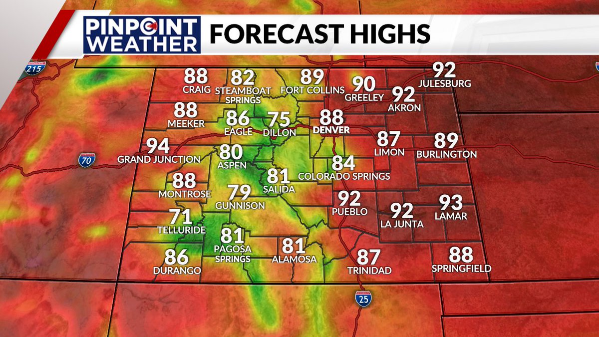 The heat is on! Storm chances are also back includes some severe weather Thursday and Friday #cowx