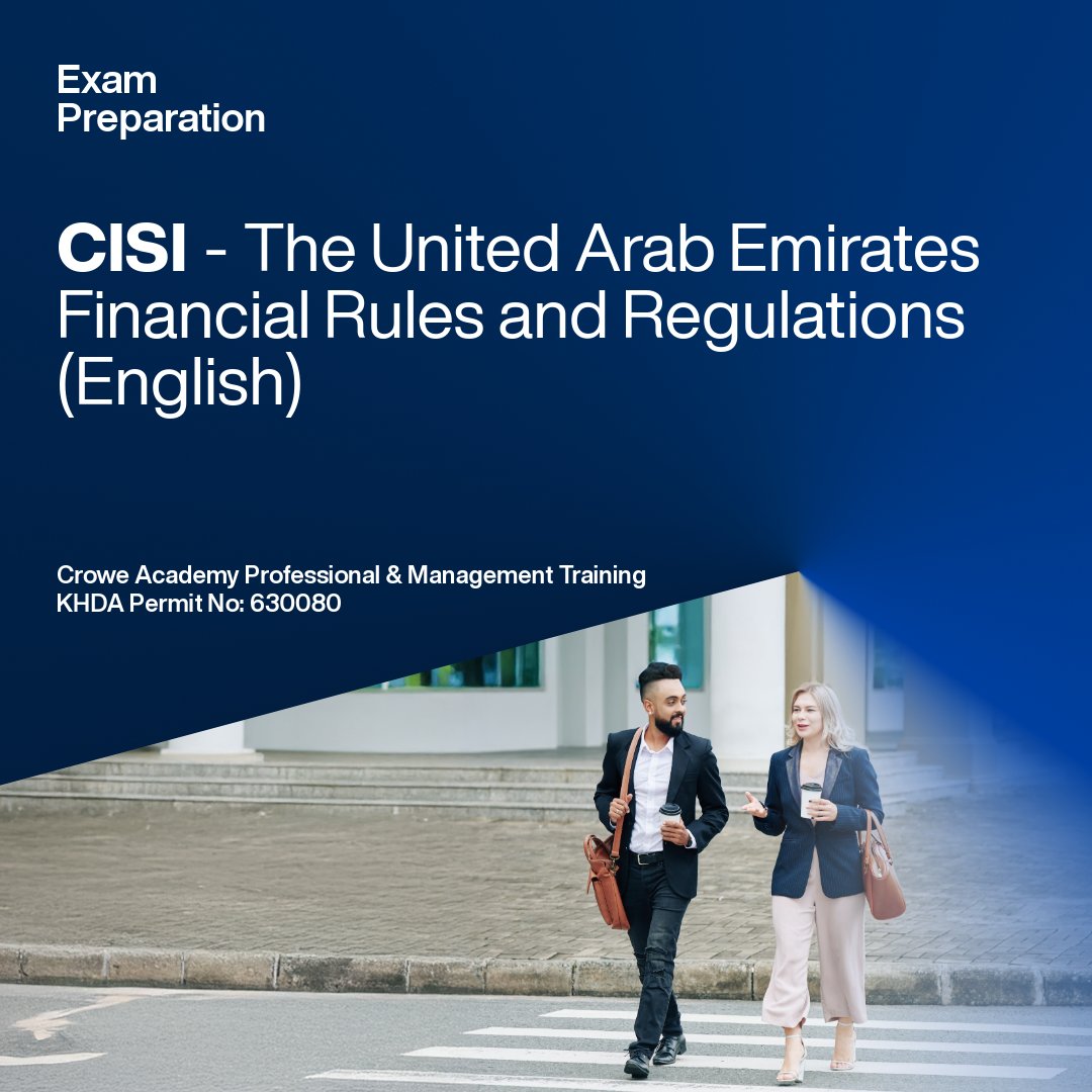 CISI – UAE Financial Rules &amp; Regulations (English)

Target Audience: Ideal for finance professionals, compliance officers, and new entrants to the UAE...

Batch Starts: 10 July, 2025

For More Details: crowe.com/ae/events/cisi…

For Registration: tinyurl.com/CISIUAE2