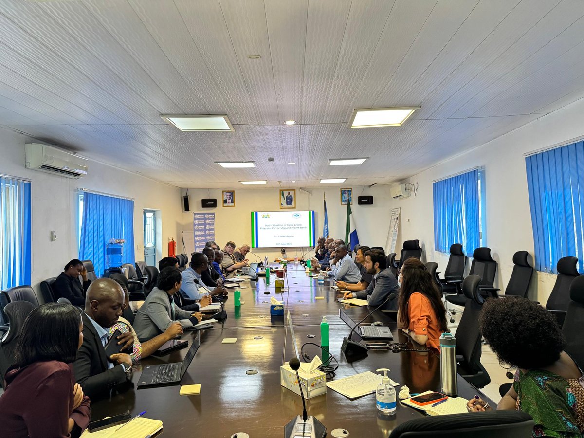 WHOSierraLeone's tweet photo. Today in Freetown, the World Health Organization (WHO) organised a high-level meeting to share an update on the mpox situation in Sierra Leone and address urgent gaps. https://t.co/sjq0m6hJGy