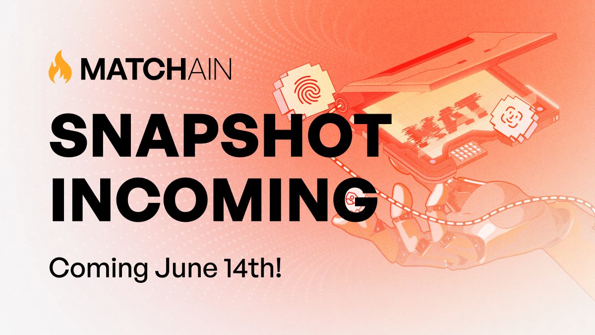 matchain_io's tweet photo. 📸 Matchain Snapshot is happening on June 14th!

🔥Your activity — verifying your MatchID, using dApps, claiming NFTs, joining campaigns — all counts toward the airdrop.

You still have time to make a difference before the snapshot.
Get active. Get rewarded.

https://t.co/Hreql9kkzc
