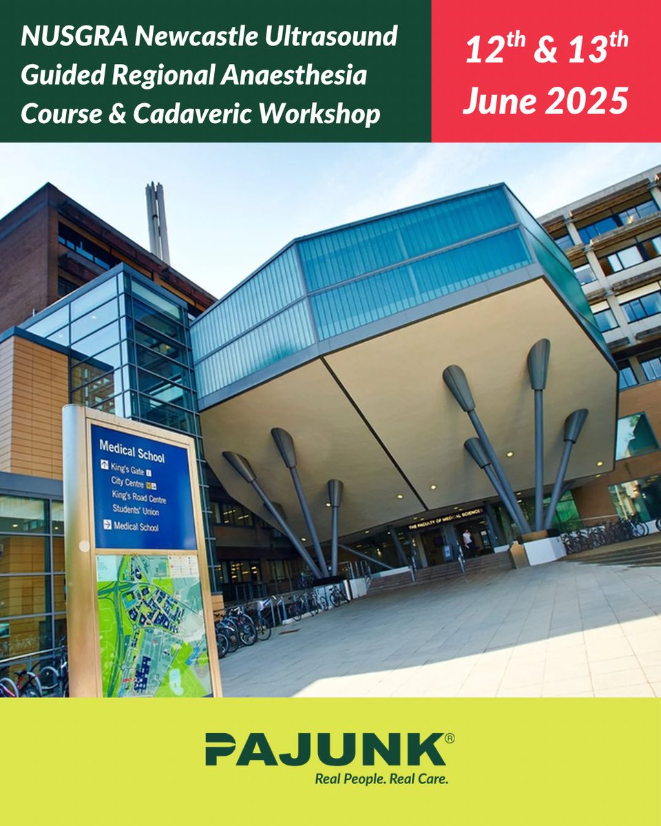 We are at the <a href="/NUSGRARVI/">N U S G R A @ R V I</a> Newcastle Ultrasound Guided Regional Anaesthesia Course &amp; Cadaveric Workshop on the 12th &amp; 13th June 2025. 

Catch us at the Dept Of Anatomy &amp; Clinical Skills, Framlington Place, Newcastle. 👋🏽

#NUSGRA2025 #regionalanaesthesia #PAJUNK