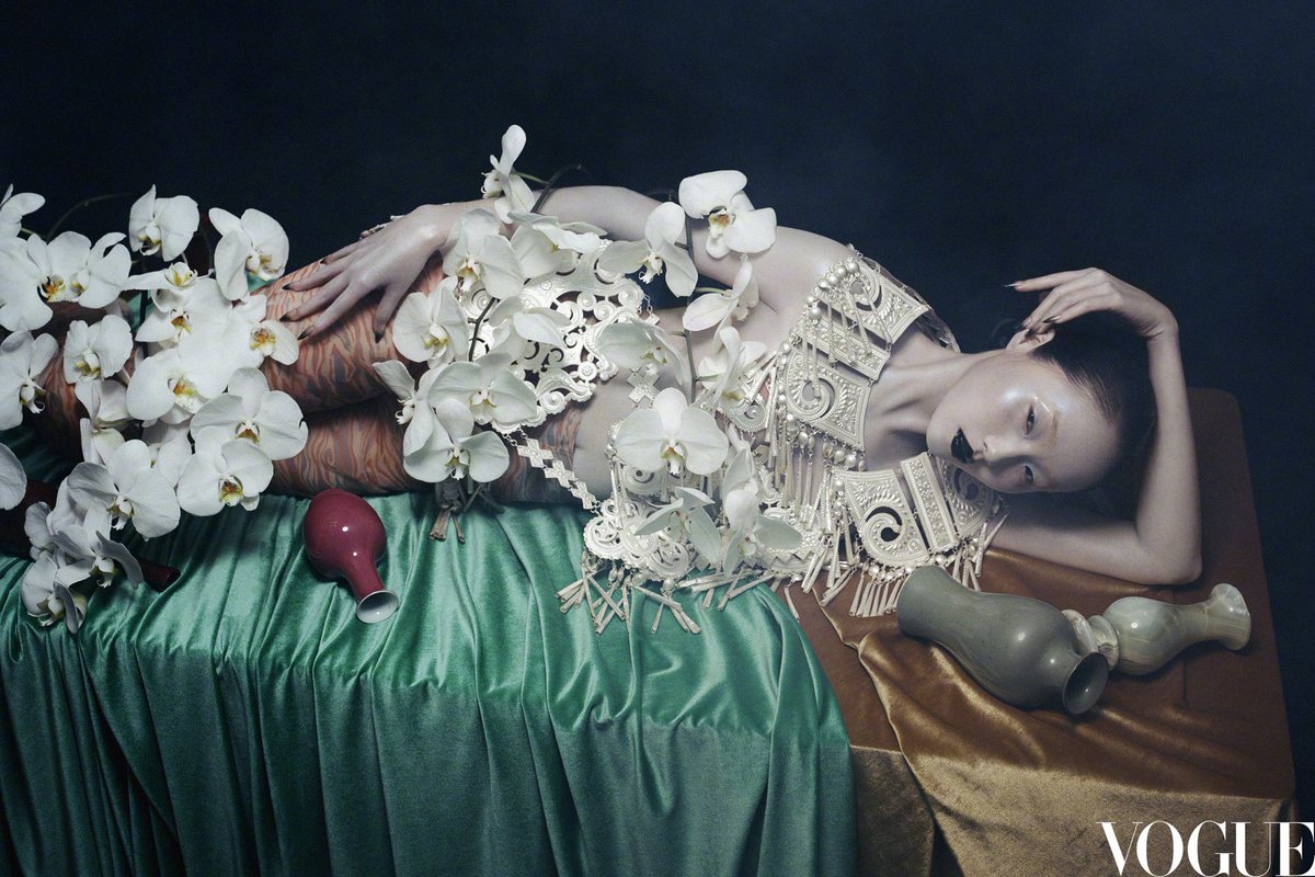 peng chang, vogue china june 2025 beauty issue, photographed by leslie zhang, makeup/nails by valentina li, styled by alvin yu