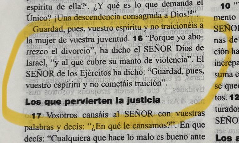 Un directo mensaje de Dios para los matrimonios en crisis. 
Malaquías 2:16 RVA