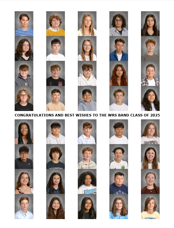 Congratulations and best wishes to the WRS Band Class of 2025! #wrsbandtogether #paladinpride #iagdtbap #proudtobe15 #limitlesspossibilities