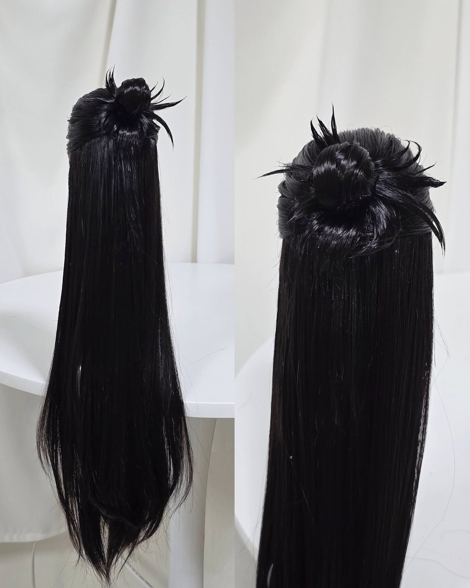 구관 인형 가발 커스텀] 주술회전 - 게토 스구루 ⚫️ 약 9 인치 사이즈 레이스프론트 가발 대리 구매 후 전체세팅 당고 부분은 본드  특수세팅, image size:960x1200