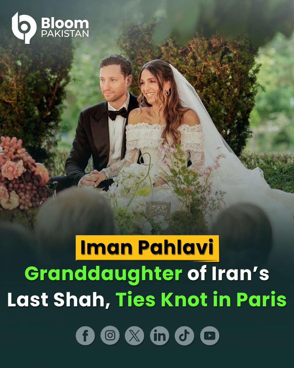 bloom_pakistan's tweet photo. Iranian Princess Iman Pahlavi Ties the Knot in Paris
The intimate civil wedding took place at the Manhattan Marriage Bureau, attended only by immediate family, including Iman’s father, Reza Pahlavi — the former Crown Prince of Iran.
#BloomPakistan #PrincessIman #RoyalWedding #ParisWedding #IranianRoyals #ImanPahlavi #RoyalNews #CelebrityWedding #GlobalRoyals #WeddingInParis
Read Complete News:
https://t.co/30D9zqqoVw
