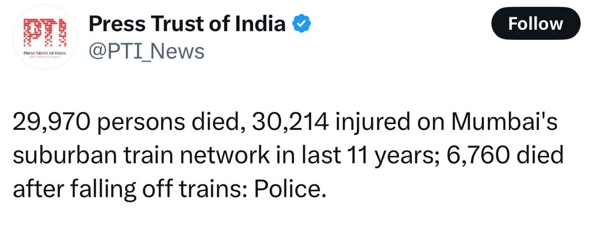 Shashank Shekhar Jha (@shashank_ssj) on Twitter photo This is outrageous. Absolutely shocking!
Mumbai train network needs to reform.
CM <a href="/Dev_Fadnavis/">Devendra Fadnavis</a> must look into this immediately. CC: <a href="/AshwiniVaishnaw/">Ashwini Vaishnaw</a> This is outrageous. Absolutely shocking!
Mumbai train network needs to reform.
CM <a href="/Dev_Fadnavis/">Devendra Fadnavis</a> must look into this immediately. CC: <a href="/AshwiniVaishnaw/">Ashwini Vaishnaw</a>