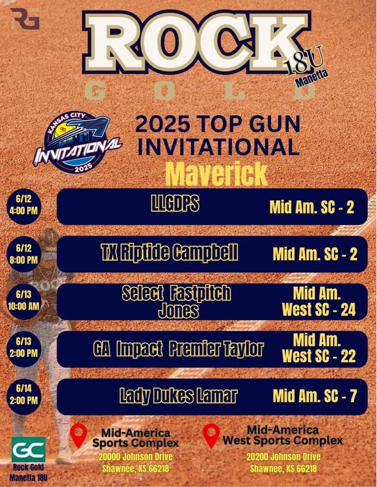 Neli (@anayelirguzman) on Twitter photo Come check us out this weekend at the Top Gun Invitational in the 18u Maverick Division! <a href="/SoftballDown/">Down South Softball</a> <a href="/SouthFLSoftball/">South Florida Softball</a> <a href="/SBRRetweets/">Softball Recruiting Reposts</a> <a href="/CoastRecruits/">Coast 2 Coast Recruits</a> <a href="/RockGoldManetta/">Rock Gold Manetta</a> Come check us out this weekend at the Top Gun Invitational in the 18u Maverick Division! <a href="/SoftballDown/">Down South Softball</a> <a href="/SouthFLSoftball/">South Florida Softball</a> <a href="/SBRRetweets/">Softball Recruiting Reposts</a> <a href="/CoastRecruits/">Coast 2 Coast Recruits</a> <a href="/RockGoldManetta/">Rock Gold Manetta</a>