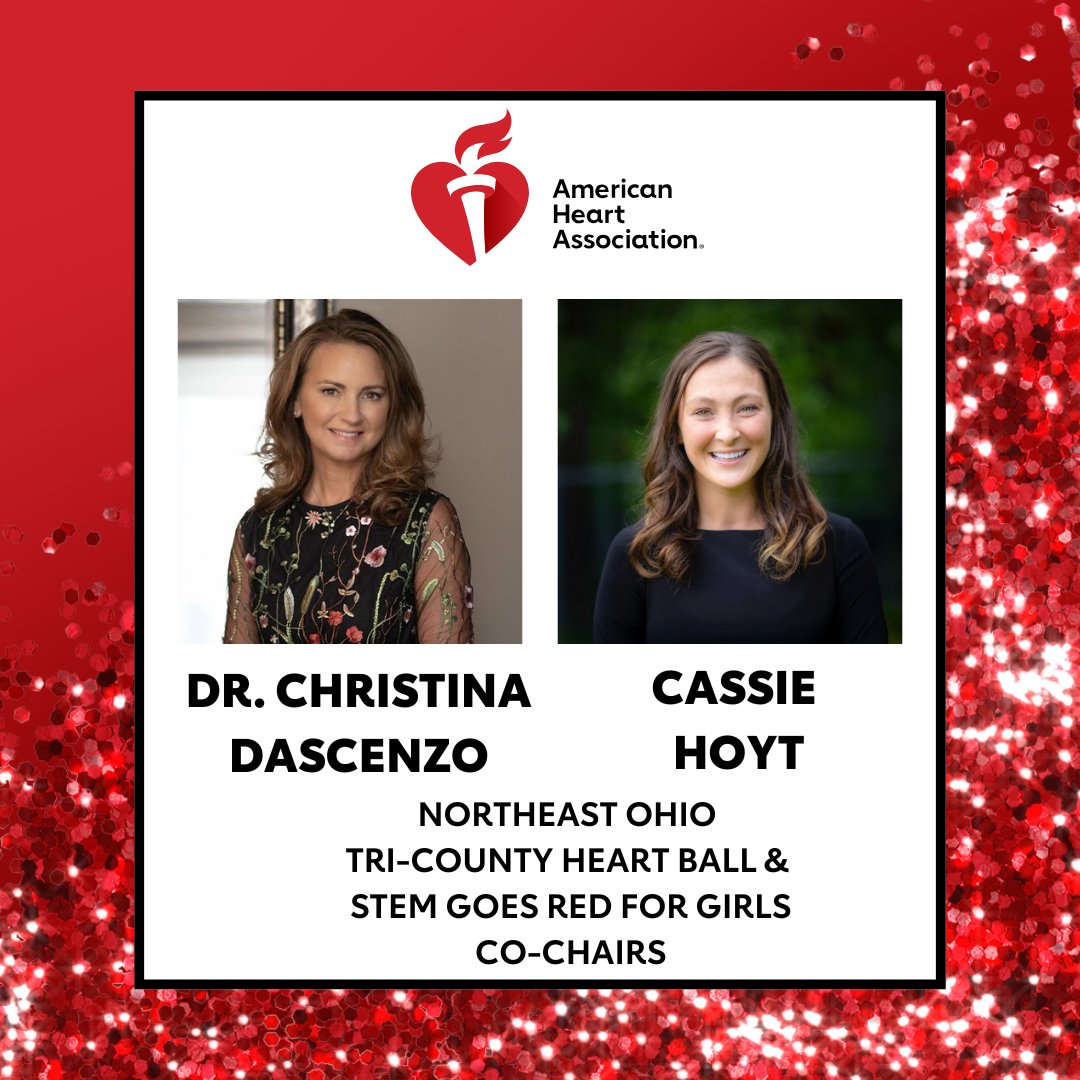 Thrilled to announce Dr. Christina Dascenzo &amp; Cassie Hoyt are co-chairing not one but TWO impactful events: Northeast Ohio STEM Goes Red for Girls &amp; the Tri-County Heart Ball ❤️ 

They're paving the way for brighter futures and healthier hearts for everyone, everywhere ✨