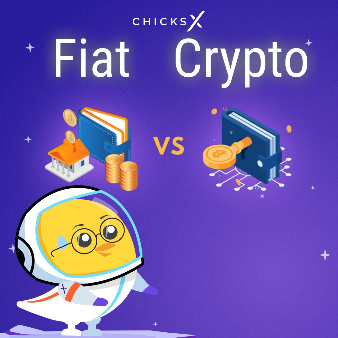 You can find both fiat and crypto on ChicksX. 😎 Buy, sell, and swap with  low fees today. 💥 #Fiat #Cryptocurrency #ChicksX