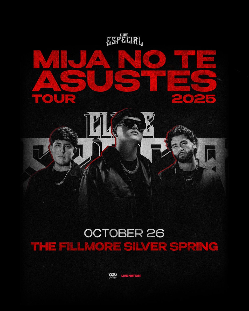 ON SALE NOW ‼️ Clave Especial - Mija No Te Asustes Tour at The Fillmore Silver Spring on October 26! Tickets on sale NOW at livemu.sc/4kXXuXY