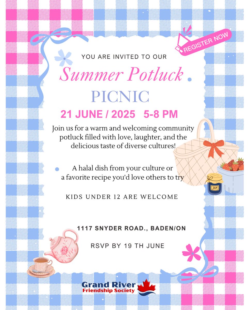 grfsociety's tweet photo. Sisters & Summer Flavours 🌸
Registration: https://t.co/9T6b97c5o5
#GRFSSummerPicnic #SisterhoodGathering #PotluckWithLove #LoveIsAVerb #GRFSEvents #HalalPotluck #CulturalConnection #CommunityMatters #BadenEvents #WomenSupportingWomen https://t.co/UldLasjIXk