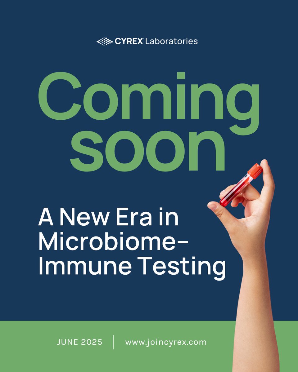CyrexLabs's tweet image. We’ve been working on something new—a first-of-its-kind panel that brings the immune system into the gut health conversation.

Because symptoms don’t stop at the gut and neither should your testing.

Stay tuned...