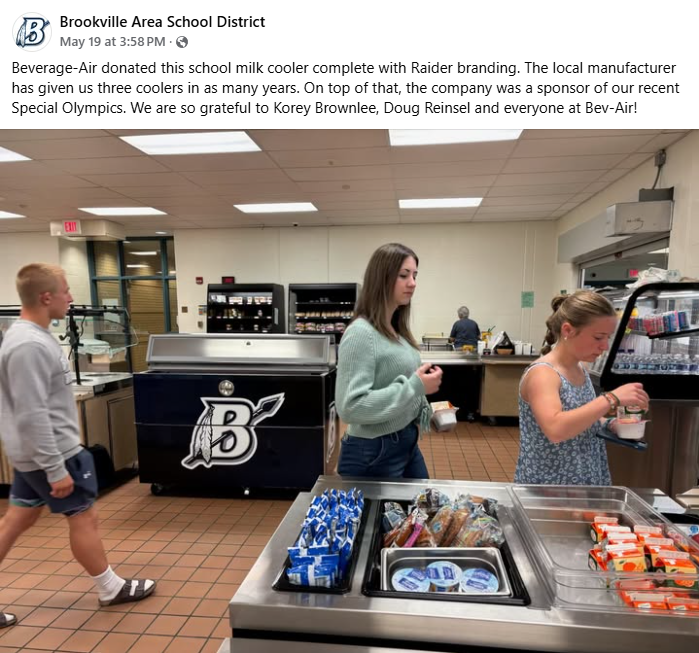 Last month we delivered a brand-new Raider branded milk cooler to Brookville Area School District!

Let us know how we can help create custom vinyl wraps for your upcoming projects 🎯 #beverageair #welbilt