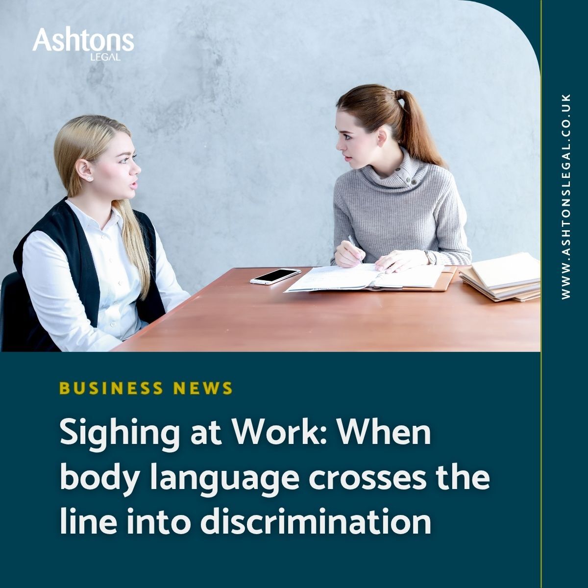 The recent employment tribunal case of Mr R Watson v Roke Manor Research Ltd ruled that sighing at a colleague may breach equality laws. 

Claire Sleep, partner in our Employment team, explores what this case means for employers: bit.ly/45jbozt #UKEmpLaw