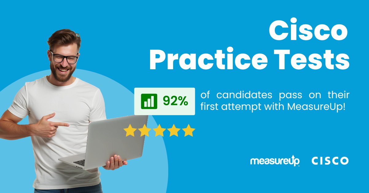 Looking for #Cisco training materials? 

Get expert-approved practice tests &amp; real exam simulations. 

Start your certification journey today!
measureup.com/cisco.html

#PracticeTests #CertPrep #ExamPreparation #Certification