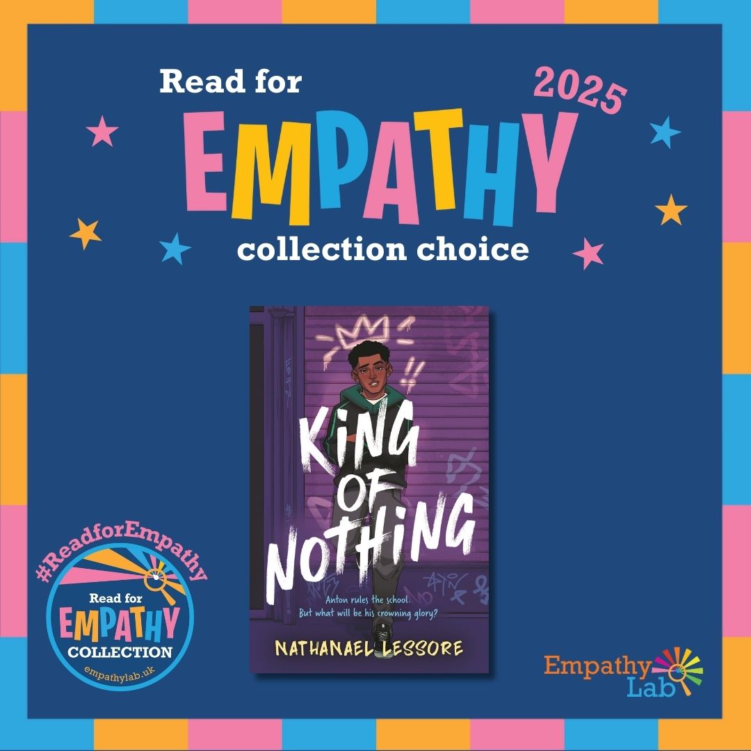 HotKeyBooks's tweet image. We&apos;re so proud to be a part of #ReadForEmpathy 2025 collection with KING OF NOTHING by @natelessore! The collection is such an important toolkit to help young people learn more about empathy and put it into action: loom.ly/iOl8gC4