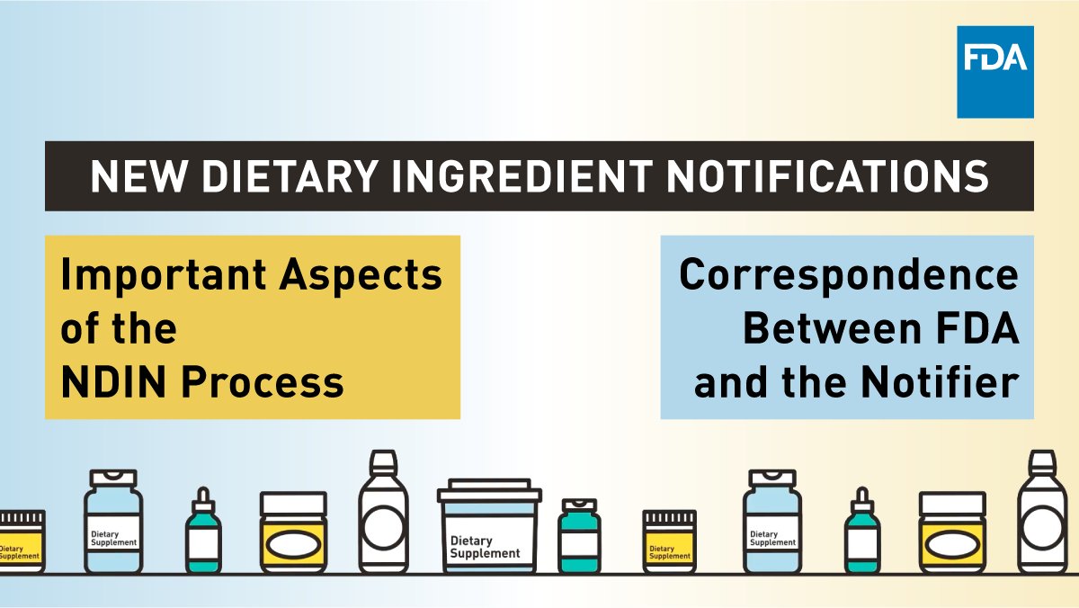 Today, we issued new educational materials highlighting the agency’s new dietary ingredient notification (NDIN) review process. fda.gov/food/dietary-s…