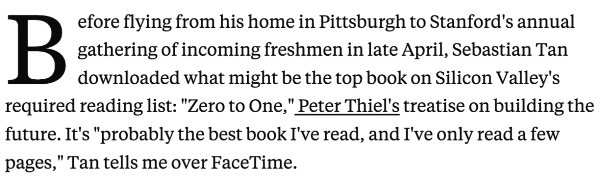 julia_hornstein's tweet image. i chatted w @PalantirTech, its incoming meritocracy fellows (the anti-college internship for 18-year-olds), and people who skipped college entirely to start companies. my findings: tech’s newest recruits and founders are young, male, and hate higher ed. 1/