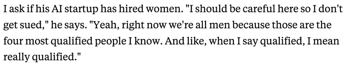 julia_hornstein's tweet image. i chatted w @PalantirTech, its incoming meritocracy fellows (the anti-college internship for 18-year-olds), and people who skipped college entirely to start companies. my findings: tech’s newest recruits and founders are young, male, and hate higher ed. 1/