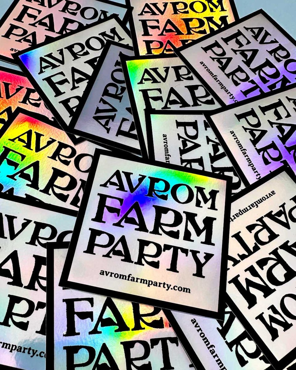 Check out these eye-catching holographic stickers that our friends at Avrom Farm Party made for their festival this summer!✨

Want to make your own promo pop? Don't miss out on 20% off holographic finishes all month!🌈