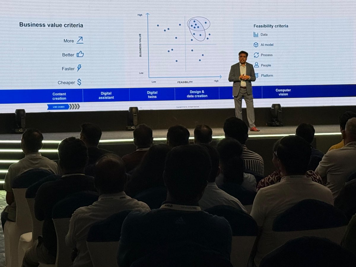 Dell_IN's tweet photo. #LIVE from #Pune
From powering enterprises to sparking breakthrough innovations, @Venkat_Sitaram7 shares @Dell_IN's vision of making #AI adoption scalable, secure &amp; transformative.
This is innovation aligned with enterprise needs.
#DellAIMadeEasy #PowerEdge #AIServers #PuneLaunch https://t.co/jJX2VEtr7K