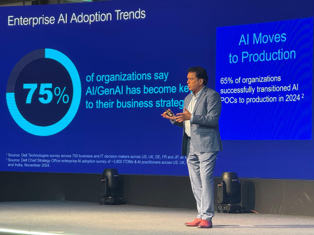 Dell_IN's tweet photo. #LIVE from #Pune
From powering enterprises to sparking breakthrough innovations, @Venkat_Sitaram7 shares @Dell_IN's vision of making #AI adoption scalable, secure &amp; transformative.
This is innovation aligned with enterprise needs.
#DellAIMadeEasy #PowerEdge #AIServers #PuneLaunch https://t.co/jJX2VEtr7K