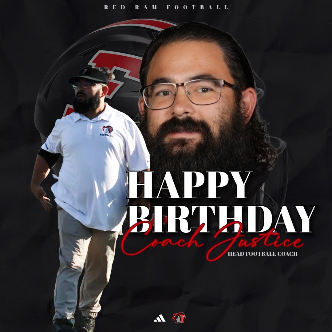 FHSRedRams_FB's tweet image. Happy birthday to our fearless leader, head ball coach, Coach Justice! 

#Redrampride #Franklintonnc
