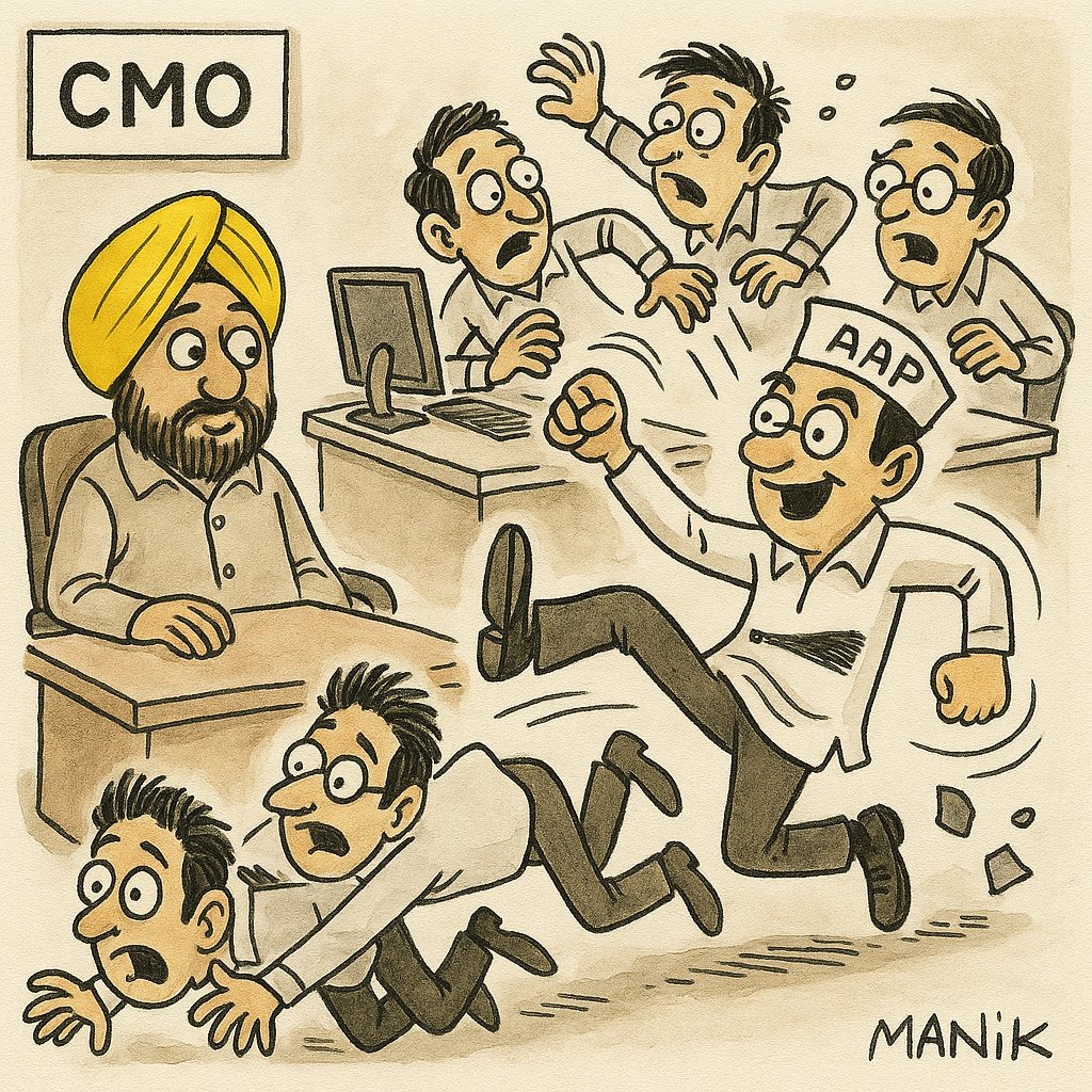 Manik Goyal (@manikgoyal_) on Twitter photo Shockingly , 8 Punjabi members of CM <a href="/BhagwantMann/">Bhagwant Mann</a>'s personal media team have been sacked by Kejriwal’s Delhi based controllers.
They were handling media for both CM Mann & his wife Dr. Gurpreet Kaur and were considered very close to both. They operated from Minister Shockingly , 8 Punjabi members of CM <a href="/BhagwantMann/">Bhagwant Mann</a>'s personal media team have been sacked by Kejriwal’s Delhi based controllers.
They were handling media for both CM Mann & his wife Dr. Gurpreet Kaur and were considered very close to both. They operated from Minister