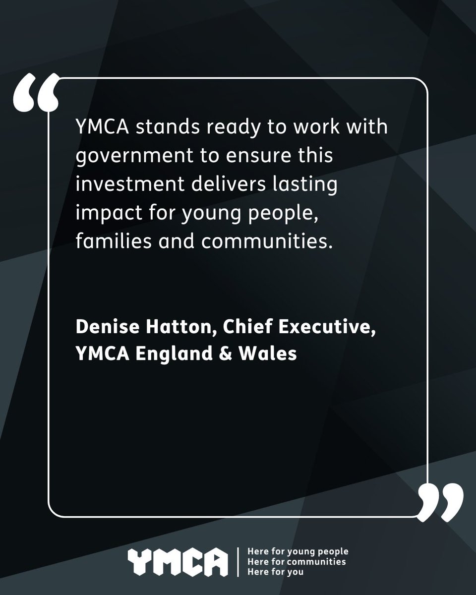 YMCA releases its statement in response to today's #SpendingReview. 

YMCA welcomes the investment in social and affordable housing. It is one of the most significant barriers facing the young people we support. Read our statement in full here: ymca.org.uk/ymca-statement…