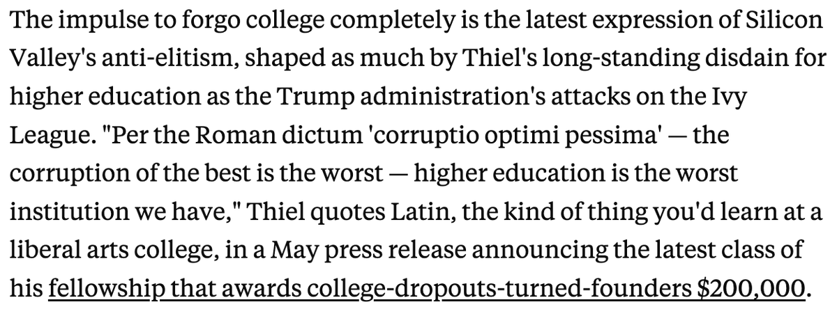 julia_hornstein's tweet photo. a perfect storm of economic, political, and technological forces — college is expensive, anyone can vibe code, some can teach themselves w ai — is driving young men to circumvent college entirely. (tech elites are in on it, too.) 2/ https://t.co/xSENDojLBV https://t.co/5kf3Wgng0M
