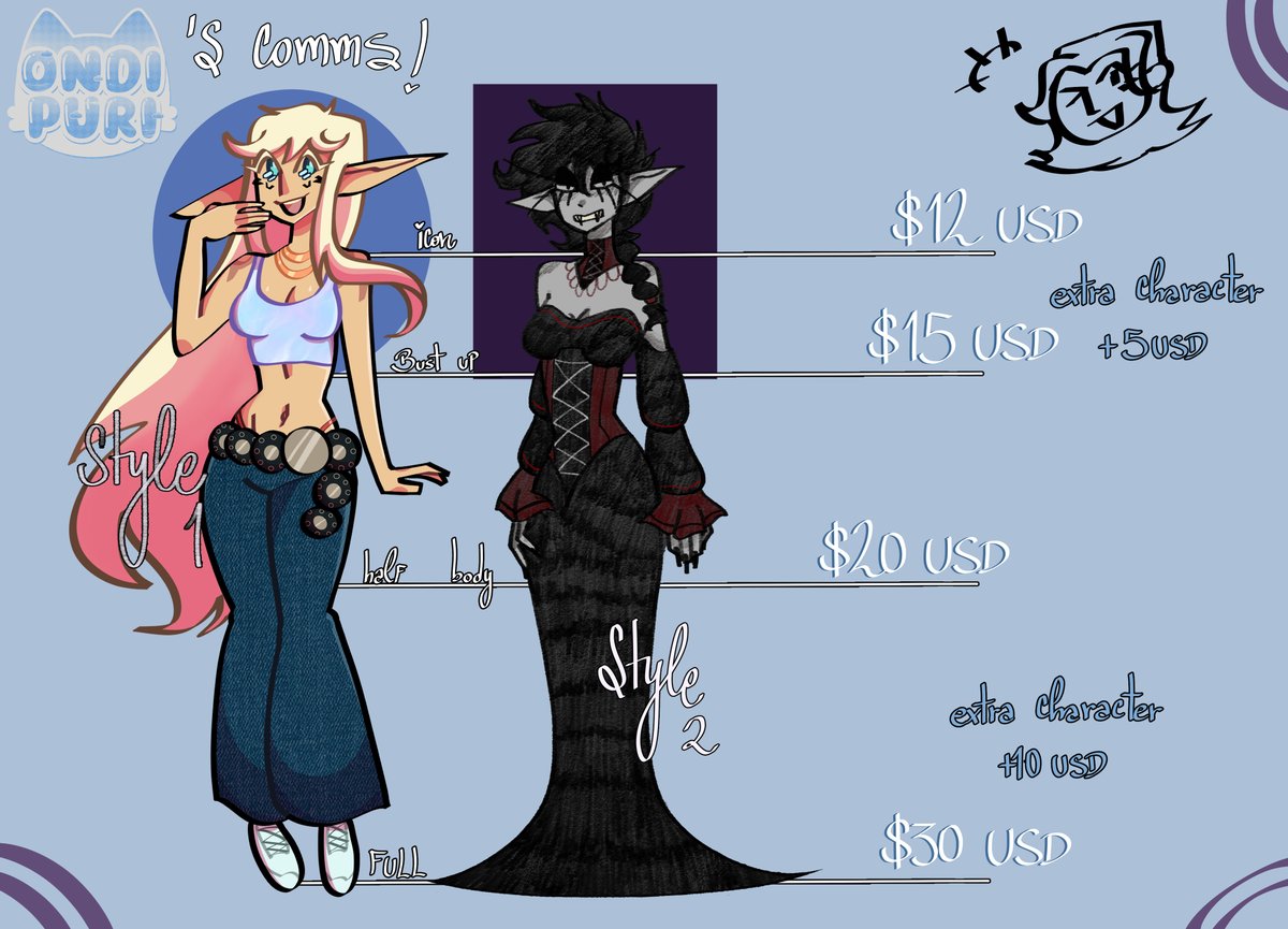 ondi_puri's tweet image. ⊹₊｡ꕤ˚₊⊹ 𝙲𝙾𝙼𝙼𝙸𝚂𝚂𝙸𝙾𝙽𝚂 𝙾𝙿𝙴𝙽 ⊹₊｡ꕤ˚₊⊹

New prices!! I finally decided to apply my second style, so if you have any questions, my DMS are always available ♥
Remember: if you commission a selfshipp, you get a free icon! ദ്ദി •⩊• )