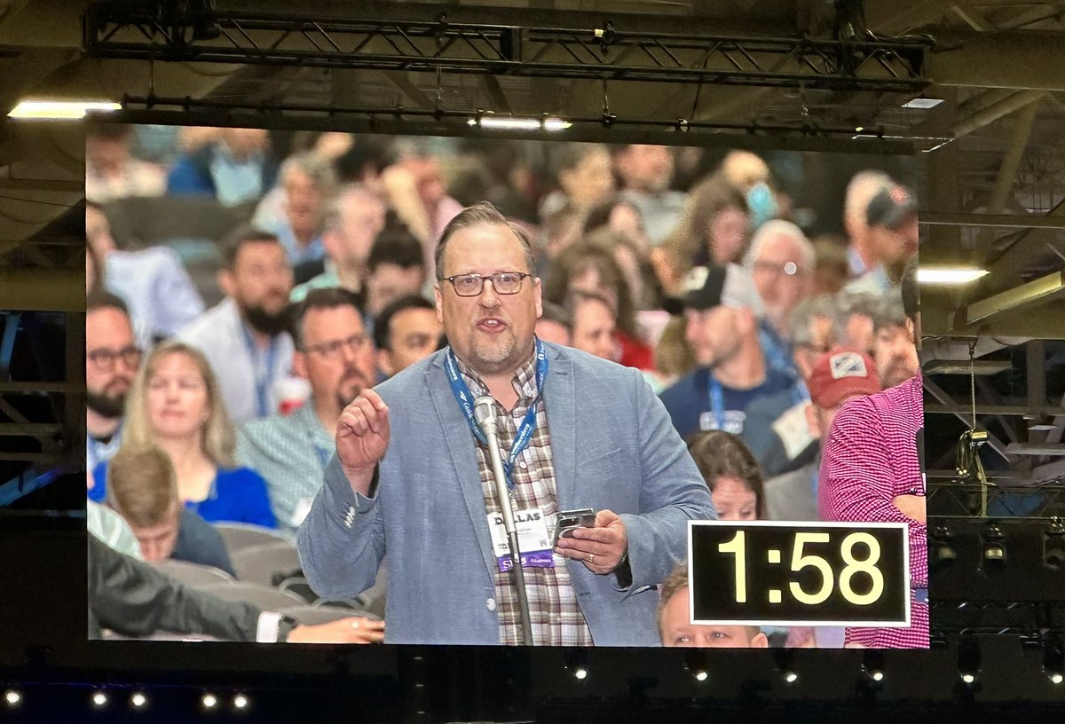 William Wolfe 🇺🇸 (@william_e_wolfe) on Twitter photo Great to see <a href="/jrwhitehead/">Jon Whitehead</a>, now a former ERLC, questioning Brent Leatherwood at the mics!
Jon asks the salient question: Why does the ERLC keep supporting issues the Southern Baptists haven’t spoken to and don’t support. Great to see <a href="/jrwhitehead/">Jon Whitehead</a>, now a former ERLC, questioning Brent Leatherwood at the mics!
Jon asks the salient question: Why does the ERLC keep supporting issues the Southern Baptists haven’t spoken to and don’t support.