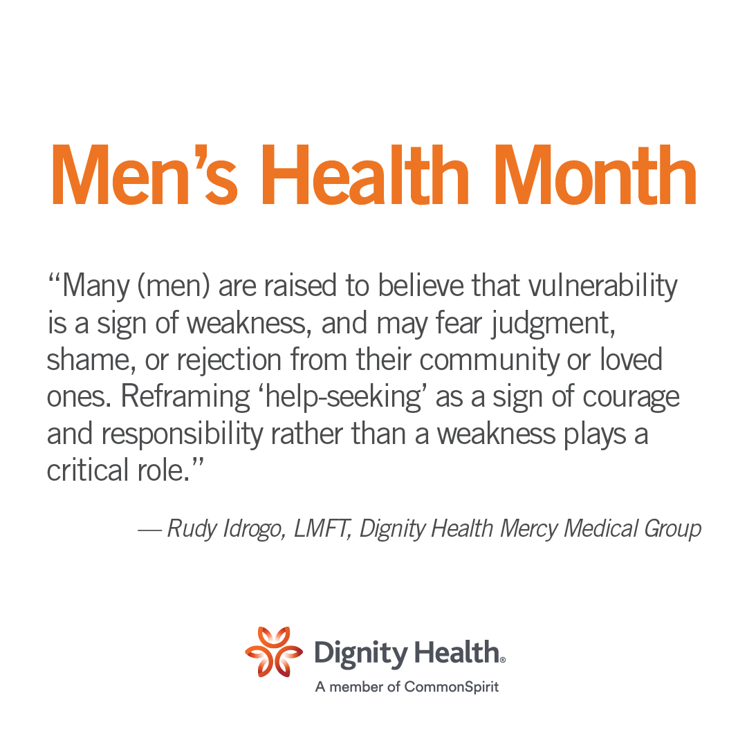Dignity Health Medical Groups (@dignitymedgroup) on Twitter photo This month, Dignity Health Mercy Medical Group's Rudy Idrogo, LMFT, provides insight about why men often hesitate to seek mental health care in the <a href="/stylemediagroup/">Style Media Group</a> article, "Health and Wellness: Man UpāMenās Health Matters." Read the full article:
ow.ly/3m9T50W80aK This month, Dignity Health Mercy Medical Group's Rudy Idrogo, LMFT, provides insight about why men often hesitate to seek mental health care in the <a href="/stylemediagroup/">Style Media Group</a> article, "Health and Wellness: Man UpāMenās Health Matters." Read the full article:
ow.ly/3m9T50W80aK