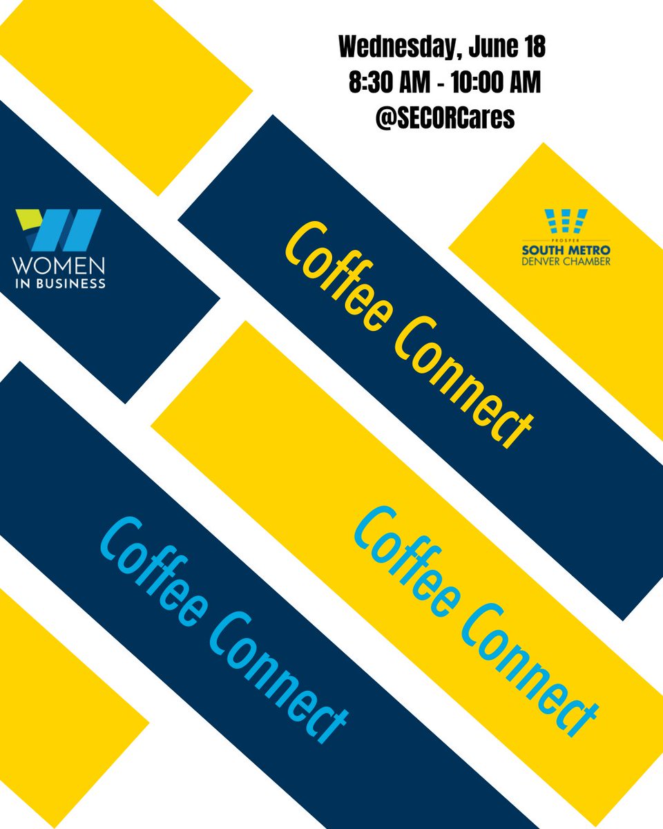❗Upcoming Chamber Event
🗣️ Coffee Connect presented by the Women in Business Group
📅 Wednesday, June 18th | 8:30 AM - 10:00 AM
📍SECORCares
🔗 ow.ly/eSPA50W80r3

Connect, network, and strengthen our community at the Women In Business Coffee Connect!