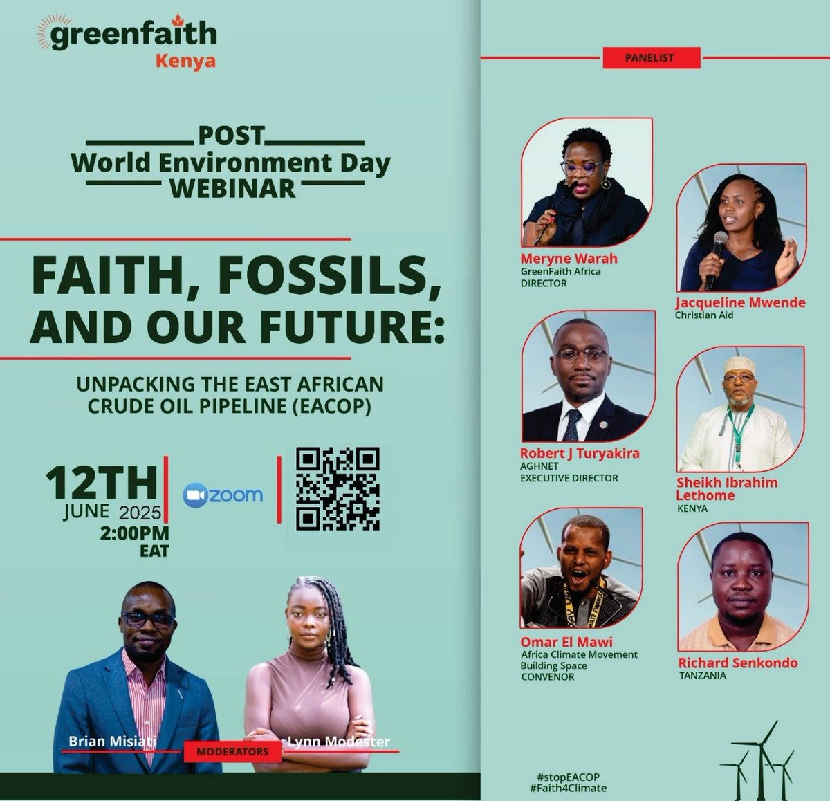 Samaki mkunje angali mbichi."
Wakati wa kuchukua hatua ni sasa! Jiunge nasi tarehe 12 Juni saa 8:00 Mchana (EAT) kwa mazungumzo ya kina kuhusu Imani, Mafuta ghafi, na Mustakabali wetu.
Sajili hapa 👉 greenfaith.zoom.us/meeting/regist…
#StopEACOP #Faiths4Climate