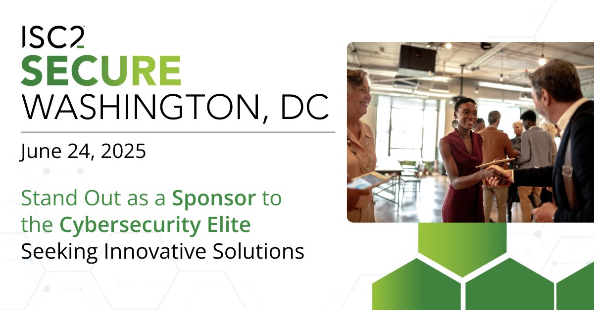 ISC2Events's tweet image. Boost your brand’s visibility in front of the top minds in #cybersecurity. Sponsor ISC2 #SECUREDC and engage with senior professionals shaping #cyber strategy, policy and innovation!

Explore sponsorships today: ow.ly/mBf550VCFW2