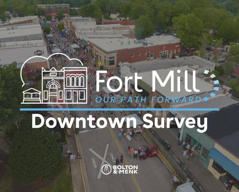 Fort Mill is developing a Downtown Master Plan as part of its Fort Mill: Our Path Forward initiative, focusing on enhancing walkability, supporting local businesses &amp; preserving the downtown area's charm. Take our survey here: arcg.is/054G8f0. Survey is open 6/11-7/18.