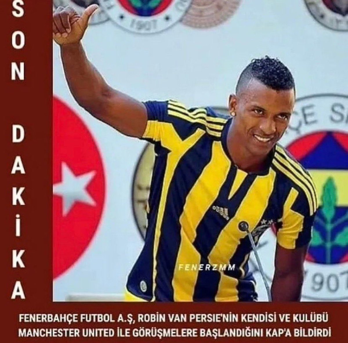 Nani’nin imza töreninde Van Persie transferini duyurmak. Aziz Yıldırım’ın Fenerbahçe’sini özledik!💛💙
